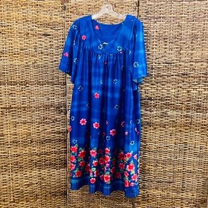 Anthony Richards Floral Kaftan House Patio Lounge Maxi Dress MuuMuu 2X
